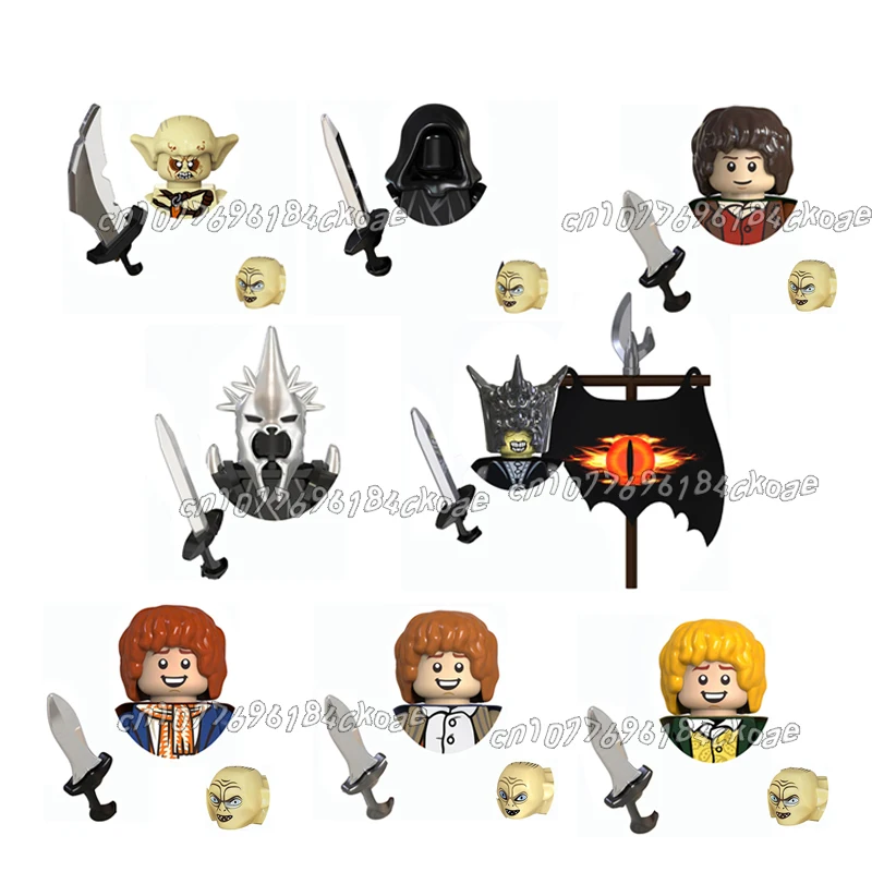 Lord Rings Movies Hobbit Bricks Dolls Goblin Ringwraith Sauron Frodo Orcs Uruk-hai Mini Action Toy Figures Building Blocks Gifts