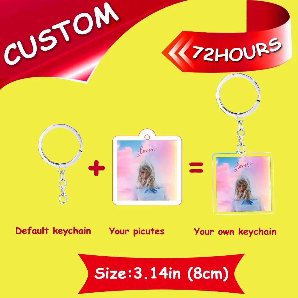 Custom Kpop Keychains Clear Acrylic Cartoon Photo Customized Anime Transparent Charm Personalized Key Rings For Funs Gift Merch