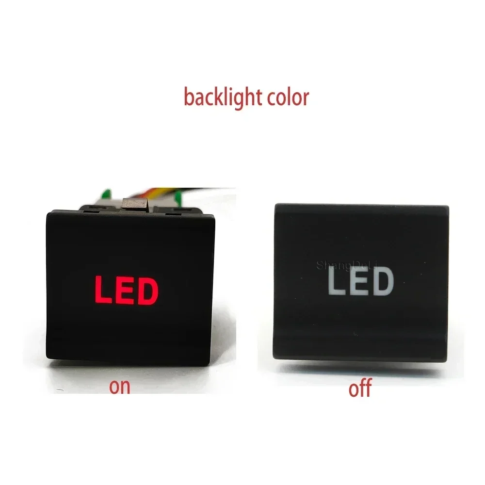 1PC Car LED Light Power Radar Switch Button with Connection Wire For VW polo 6C 2014 2015 Auto Accessories