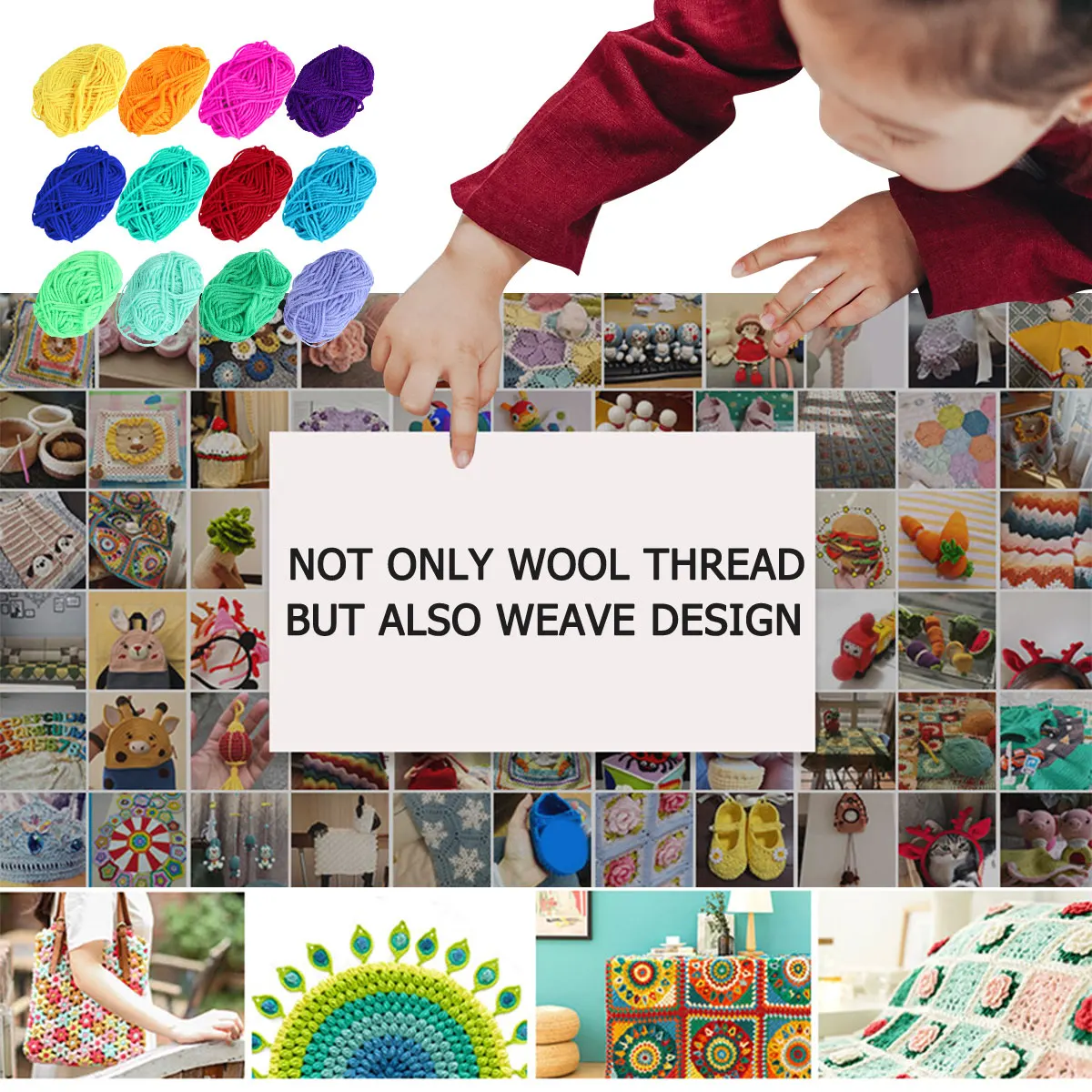 

12Pcs Handmade Knitting Woolen Yarn High Quality Non-Toxic for DIY Crafting Handcraft Yarn String Knitting Accessories