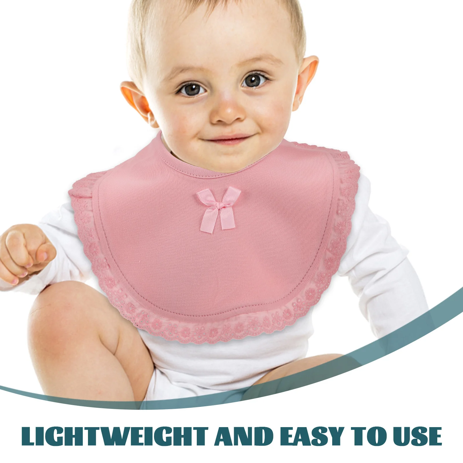 3 قطعة المرايل الطفل الدانتيل تقليم لينة القطن ماصة مقاوم للماء الترويل تغذية التسنين الرضع باندانا المرايل طفلة أساسيات