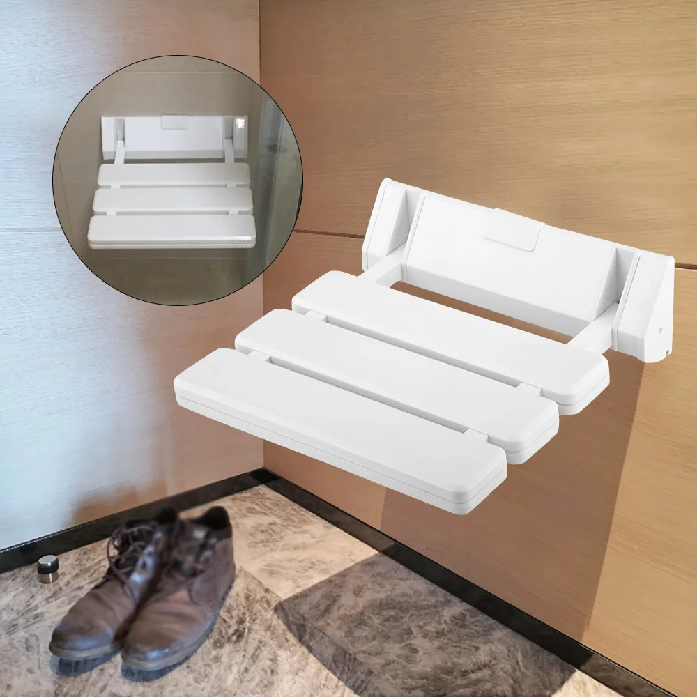 Max 130kg Foldable Shower Seat Wall Mounted for Bathroom