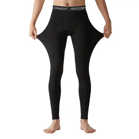 Collants de Fitness pour hommes, automne hiver, haute élasticité, séchage rapide, sous-couche de sport, course à pied, Yoga, basket-ball, pantalons d'entraînement