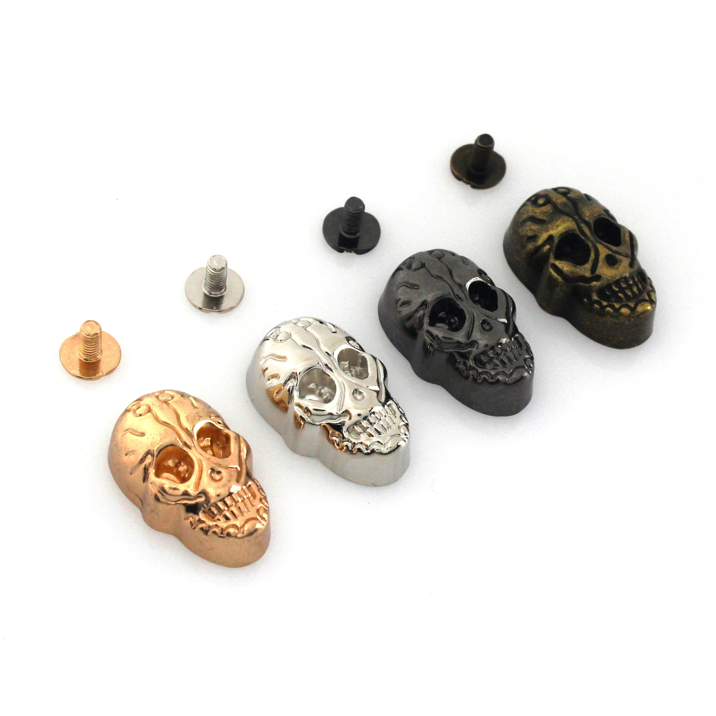 5pcs Metal Gothic Skull Ghost Rivets Screwback Conchos Punk Studs Leather Craft Bag Belt Garment Hat Shoes Decor DIY