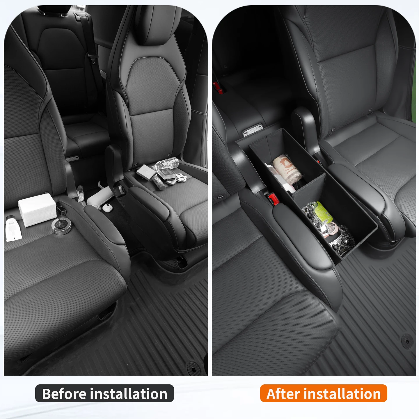 Suitable for the New Tesla Six Seater Model YL Second Row Seats, Middle Aisle Storage Box, Car Interior Accessories