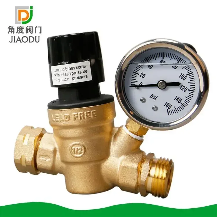 Standard Lead-Free Brass Reducing Valve Tap Water Pressure Reducing Pressure Regulating Valve NH Thread