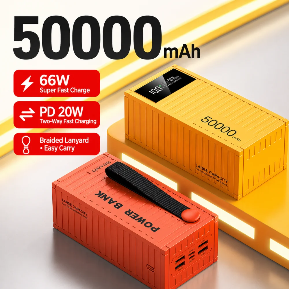 50000mAh Power Bank Large Capacity Portable Charging With 6 Interfaces Supporting Fast Charging Suitable For IPhone Samsung