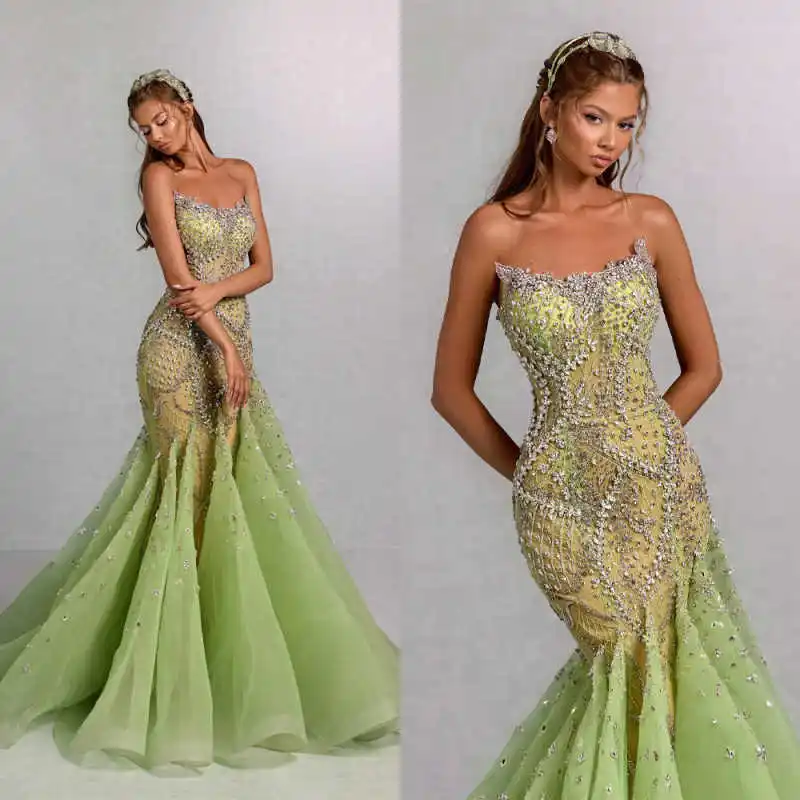 

Изысканное вечернее платье без бретелек с бисером и кристаллами, сексуальное, без рукавов, с индивидуальными аппликациями, в пол, для выпускного вечера/вечеринки