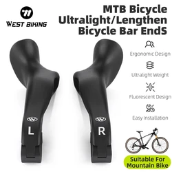 WEST BIKING MTB Bicycle Handlebar Ends Ergonomic Mountain Inner Bike Bar 22.2mm Nylon Reflective Handlebar Bicycle Accessories