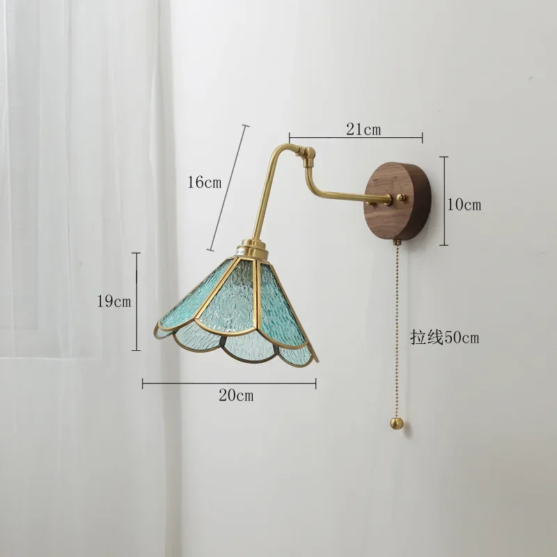 Walnut simple Japanese bedroom bedside lamp