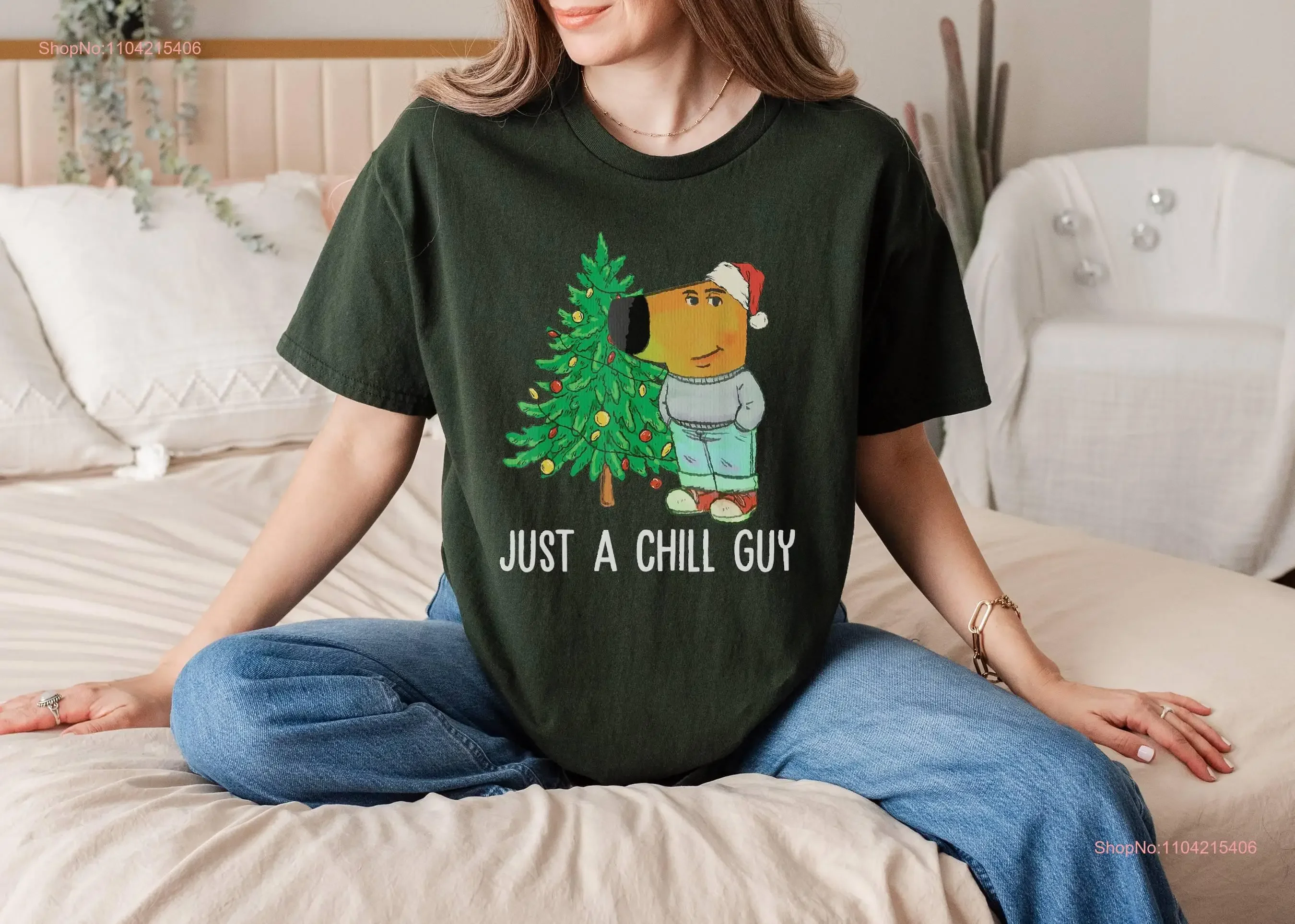 

Крутая и повседневная футболка Just a Chill Guy для расслабленных вибраций, винтажный стираный топ с рисунком для повседневной носки, стильная, мягкая, растянутая