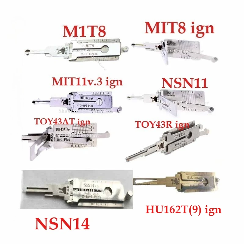 

1PCS Lishi 2 in 1 Tool MIT11 MIT11ign MIT8 MIT8ign NSN11 NSN14 NSN14ign HU162T(9)ign TOY43ATign TOY43Rign Lock Picks Ganzua KEY