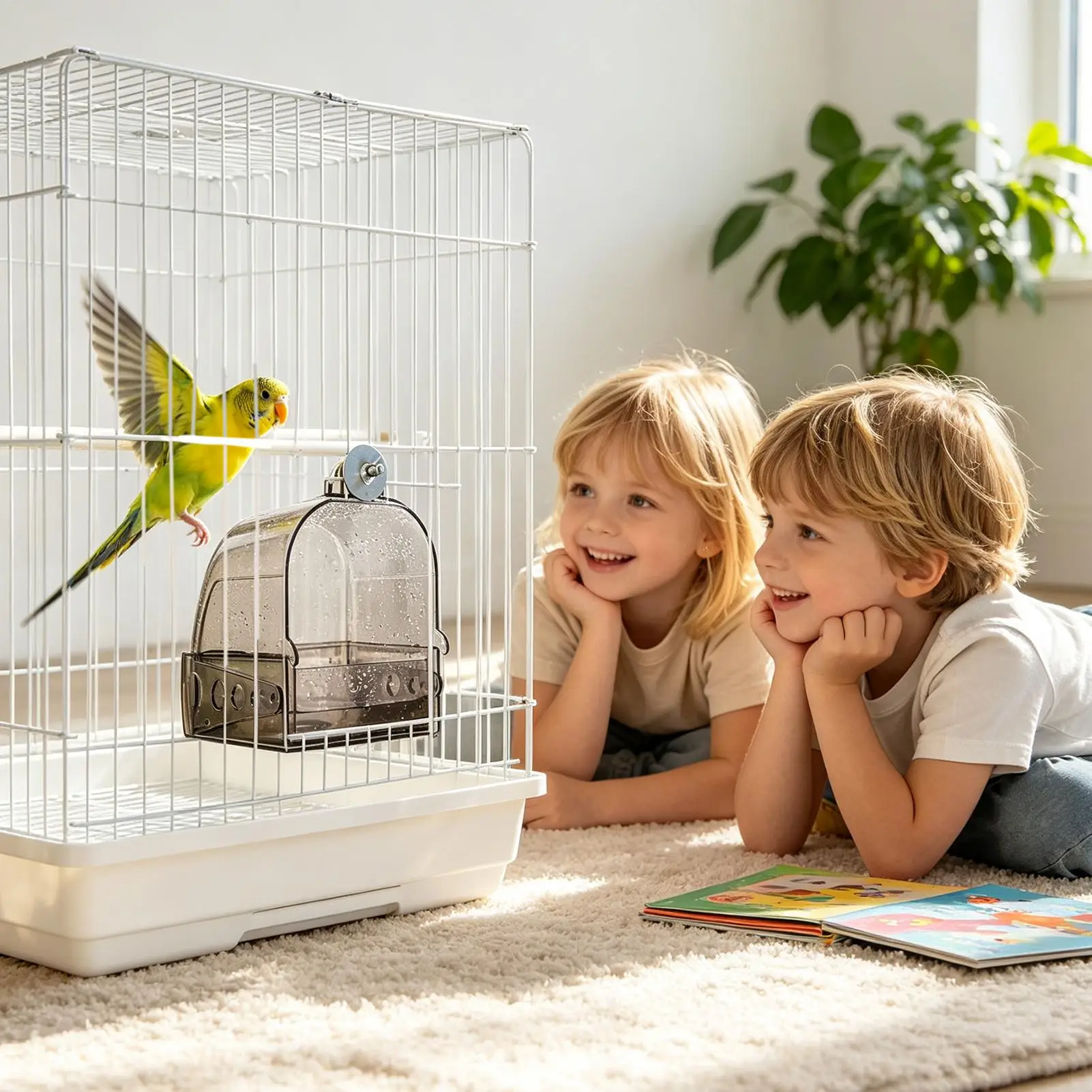 Bird Bath Indoor Detachable Hangable Portable Large Shower Tub Cockatiel Bird Bath Conure Tub For Cockatiel Conure Macaw Home