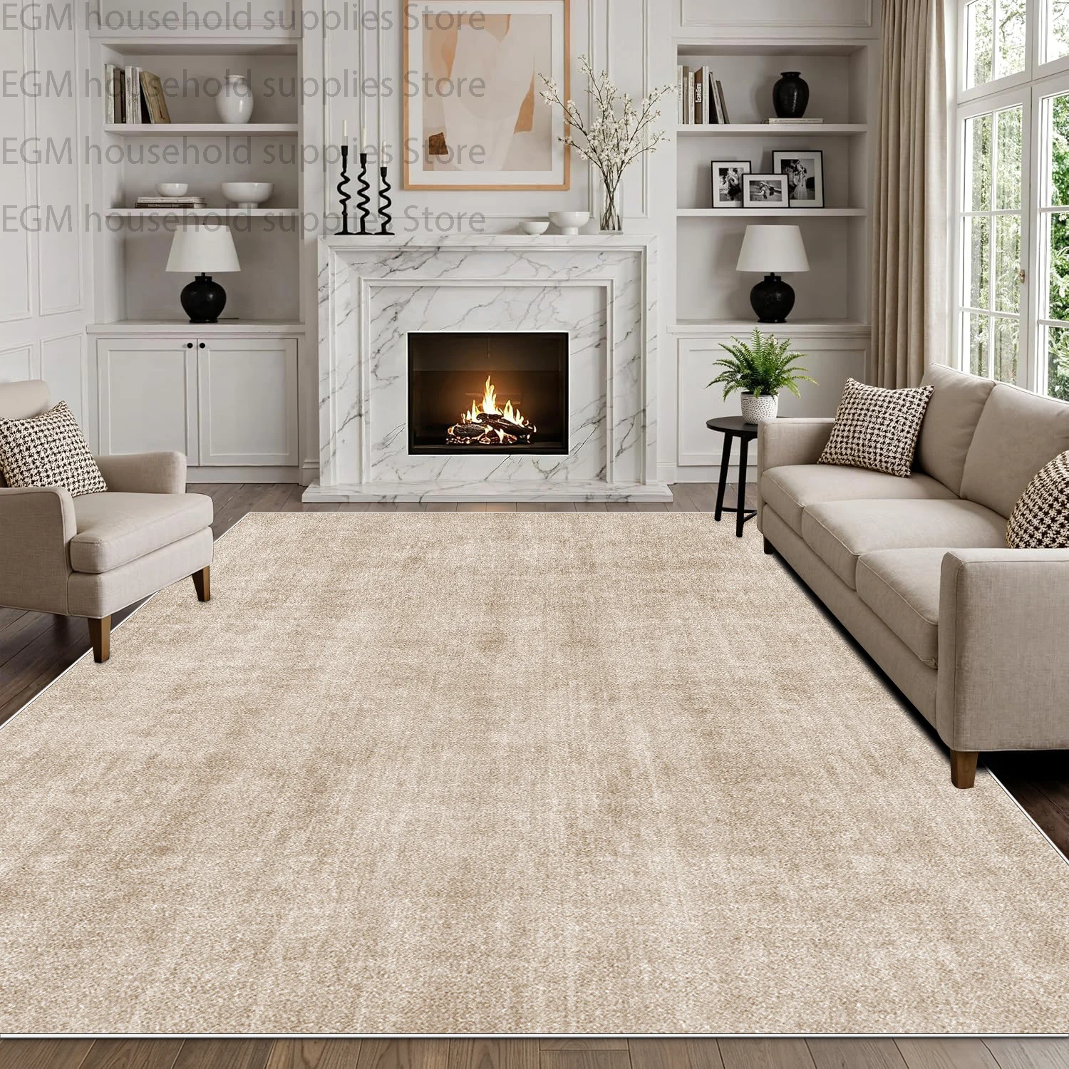 Minimalism Modern Solid Color Carpet Large Living Room Household Decor Bedroom Area Rug Soft Washable Non-Slip Lounge Floor Mats