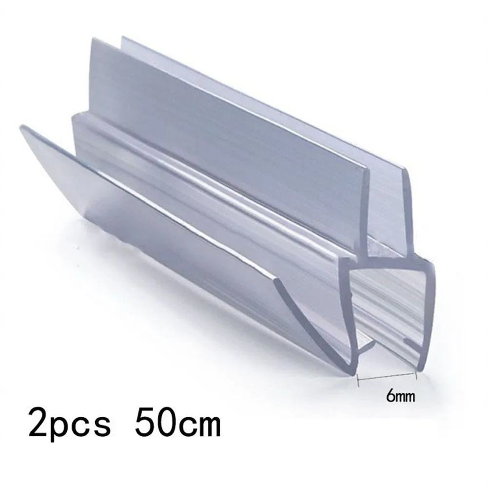 Shower Seal Strip 50cm Replacement Parts Transparent Door Bottom Seal Strip 6/8/10/12mm Water Deflector Glass Fixture Bathroom