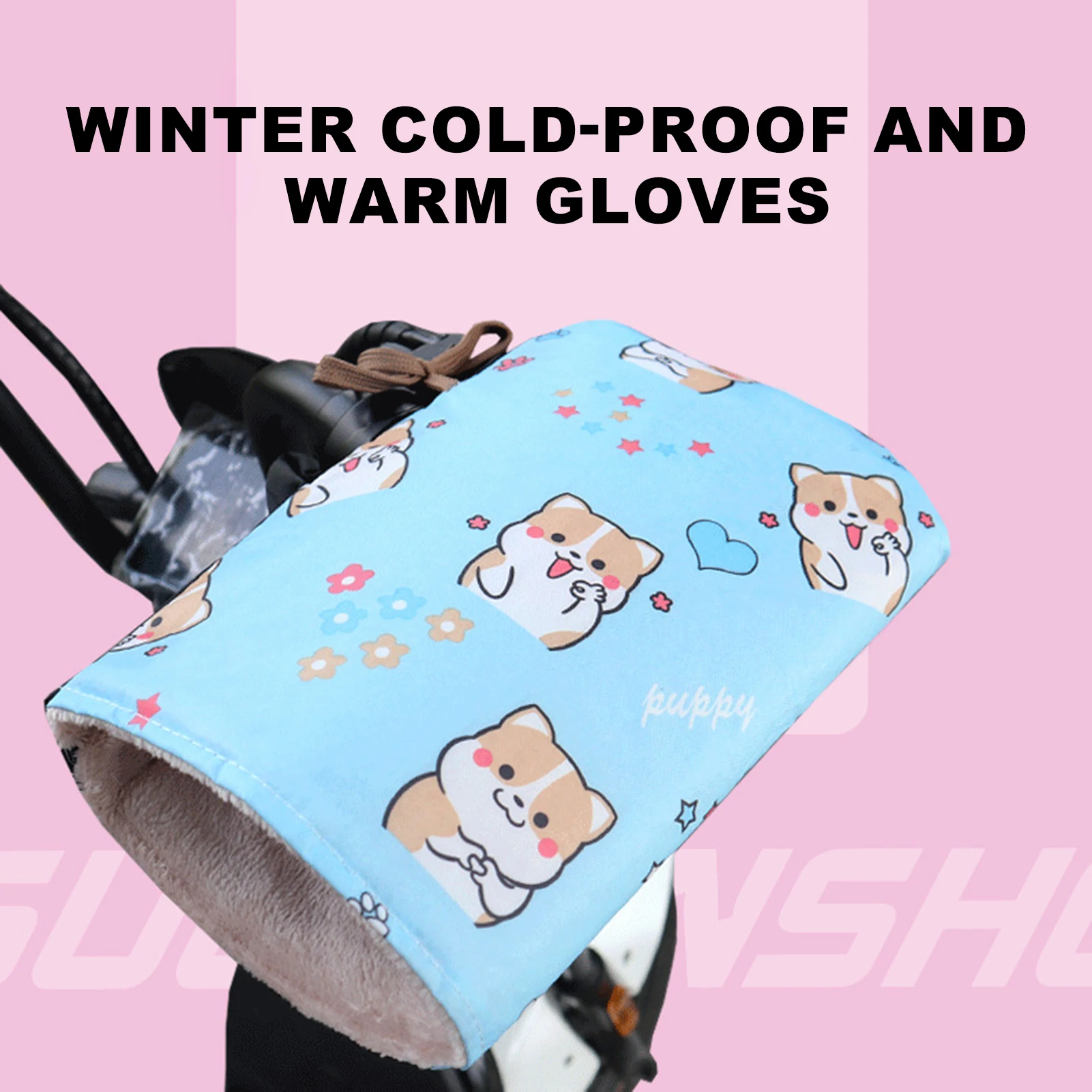 

Winter Outdoor Handlebar Gloves Motorcycle Electric Bike Scooter Windproof Thin Velvet Gloves Cycling Riding Accessories