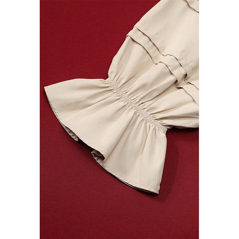 Elfsack camisa formal falsa de duas peças vestido de manga longa inverno feminino carta impressão puff manga vestido casual algodão roupas femininas