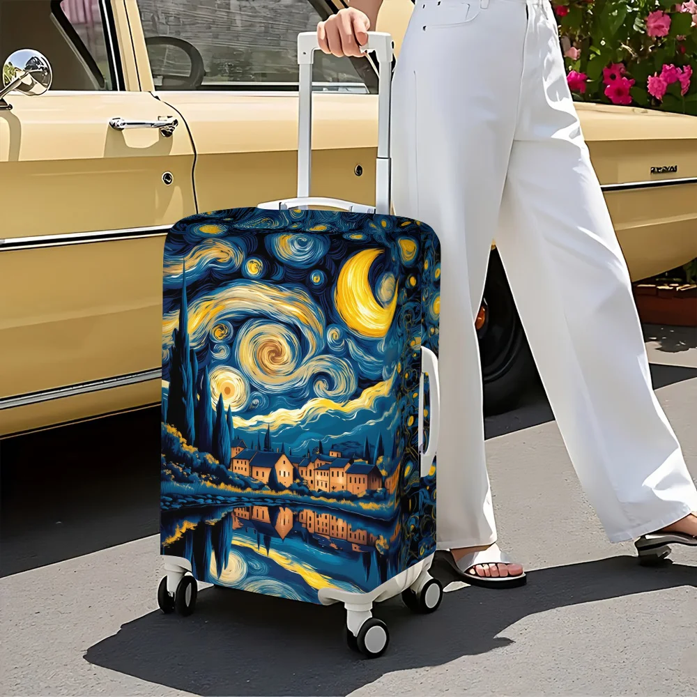 1 housse de bagage imprimée inspirée du ciel étoilé, pour bagages de tailles 18 à 32 pouces ; accessoires de voyage résistants à la poussière et aux intempéries.