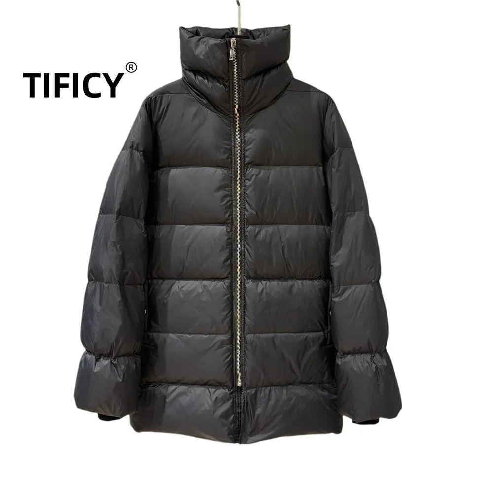

High Street Down Jacket Women's New Winter Stand Up Collar Zipper Down Jacket Warm and Cold Proof White Duck Down Jacket