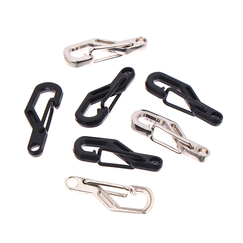 10Pcs Mini Zinc Alloy Carabiner Keychain Camping Gadgets EDC Survival Equipment Snap Hook Climbing Spring Backpack Keychain