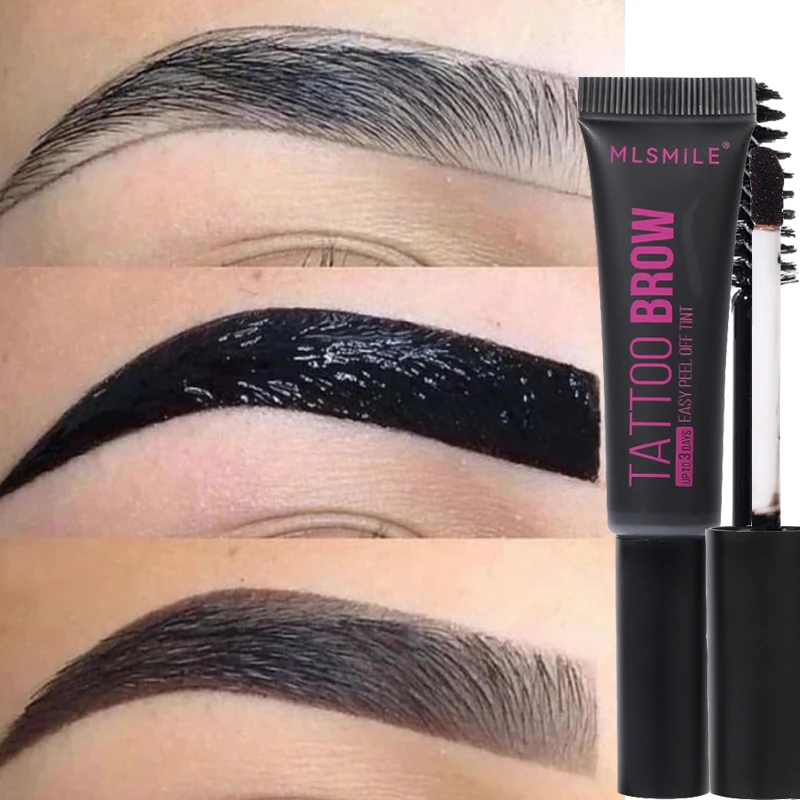 EyebloggGel-Teinture Peel-Off pour les Sourcils, Teinte de Tatouage, Imperméable, Semi-Continu, Résistant à la Transpiration, Crème Peel Off, Noir, 3 Jours