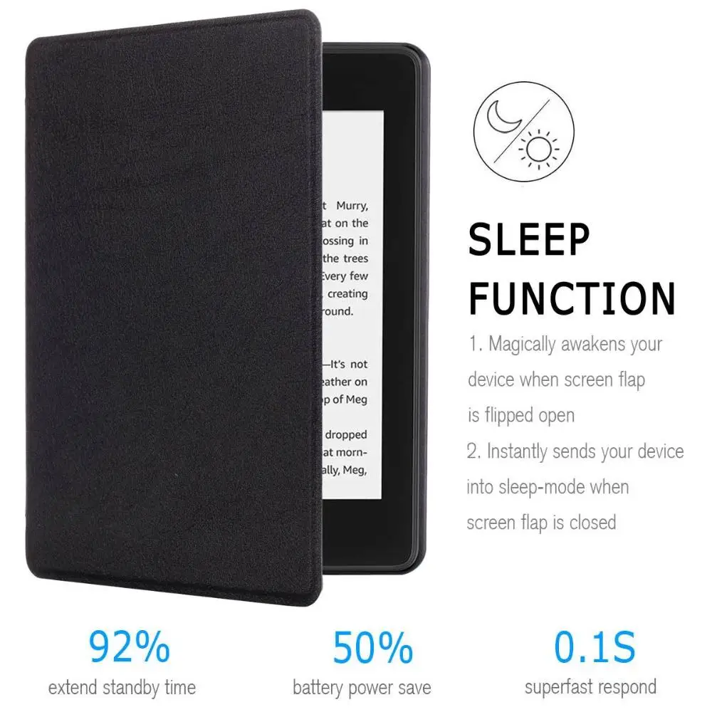 

Ultra Slim Smart Magnetic PU Leather Protective Case Cover For Amazon Kindle Paperwhite 1/2/3