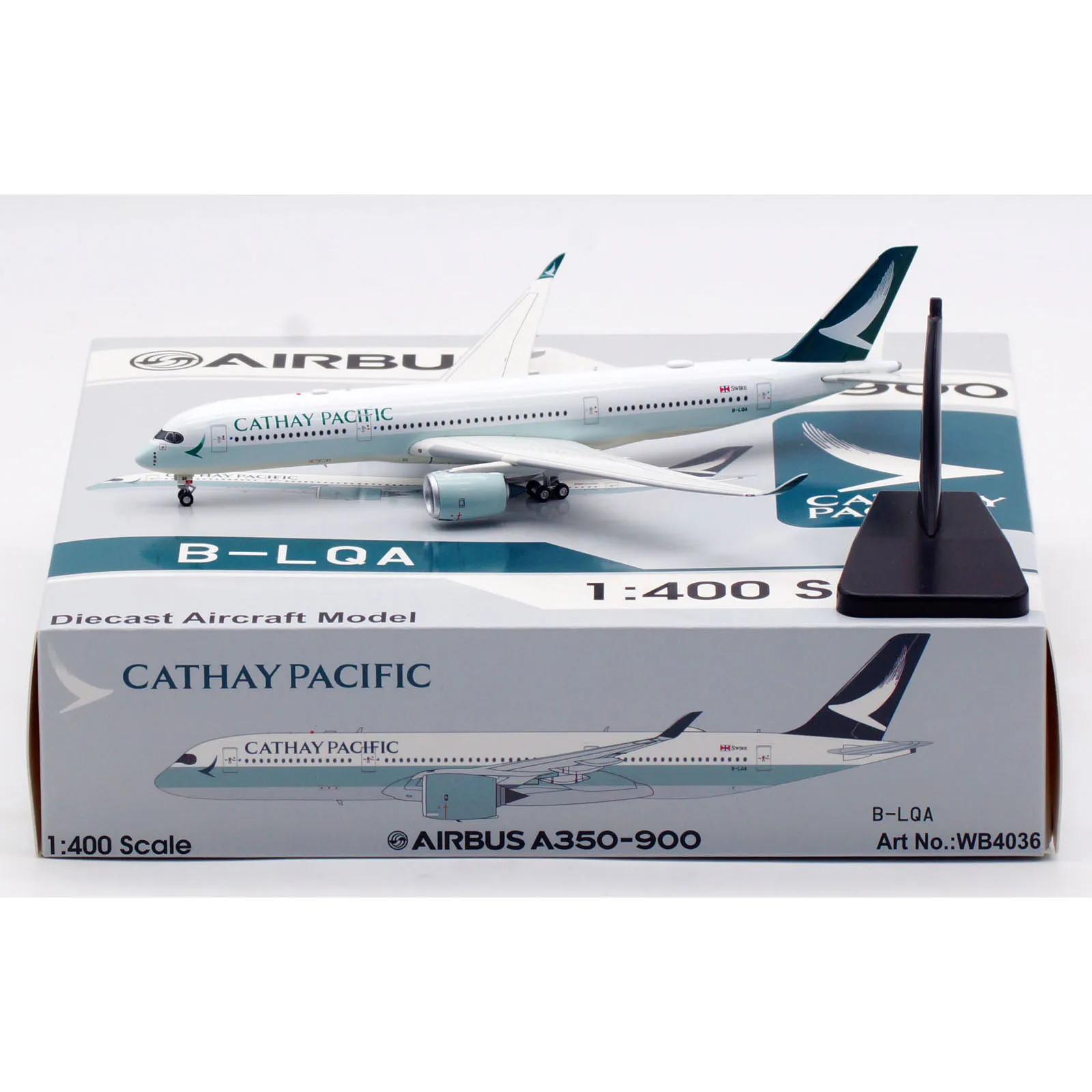 WB4036 Alloy Collectible Plane Gift Aviation 1:400 Cathay Pacific Airbus A350-900 Diecast Aircraft Jet Model B-LQA +Tractor