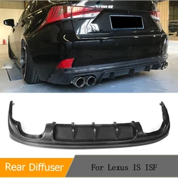 Alerón de labio difusor de parachoques trasero de fibra de carbono/FRP para Lexus IS ISF Sedan 4 puertas IS200T IS250 IS300 IS350 13-16 cuatro salidas