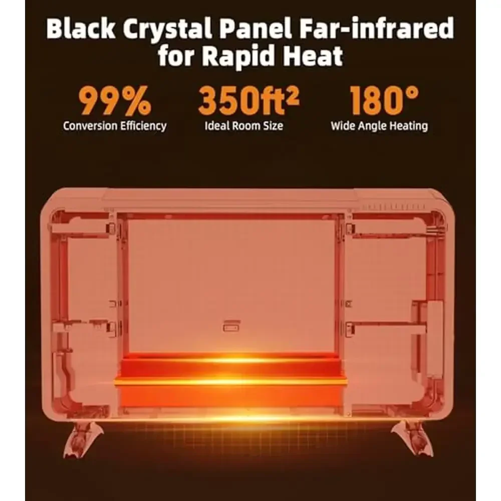 Convection Panel Space Heater Large Room 1500W Infrared Remote Timer Electric Stand Wall Panel Energy Efficient Child Lock