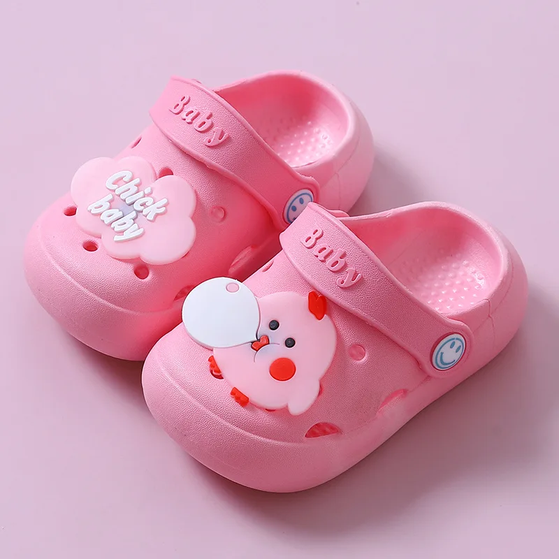 Summer Children Hole Shoes Toe wrapping Slippers Boys Girls Breathable Non slip Cute Cartoon Soft Sole Beach Sandal Cave