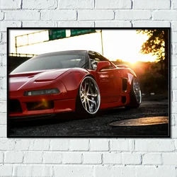 Supercar Honda NSX Wallpaper Vintage Classic Car Wall Art Posters Fabric Prints Canvas Paintings for Home Living Room Decor