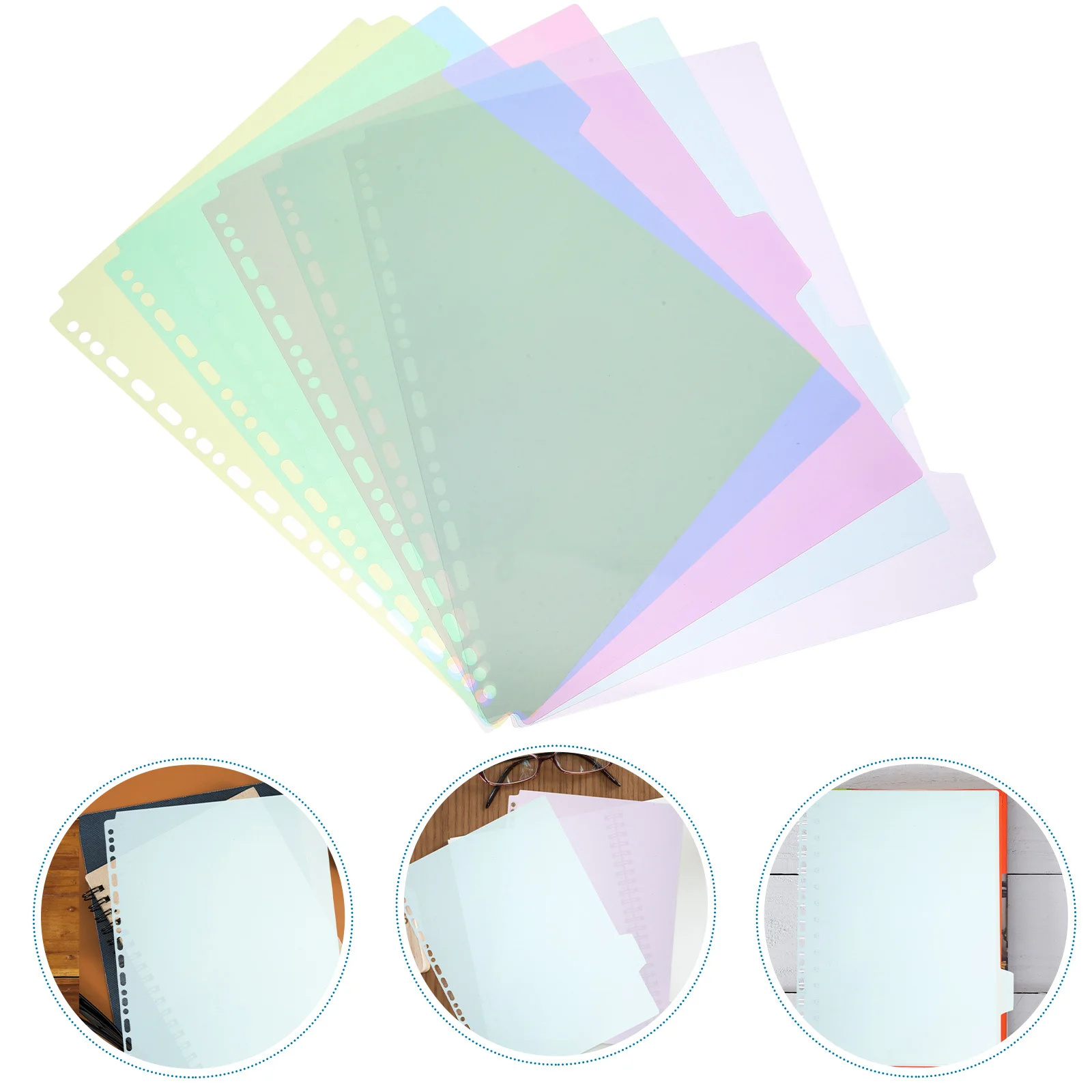 

6 шт. разделители для переплета формата А4, пластиковые разделители индексных страниц с вкладками для организации документов, офиса, школы, файлов, вкладки, кольцевая папка