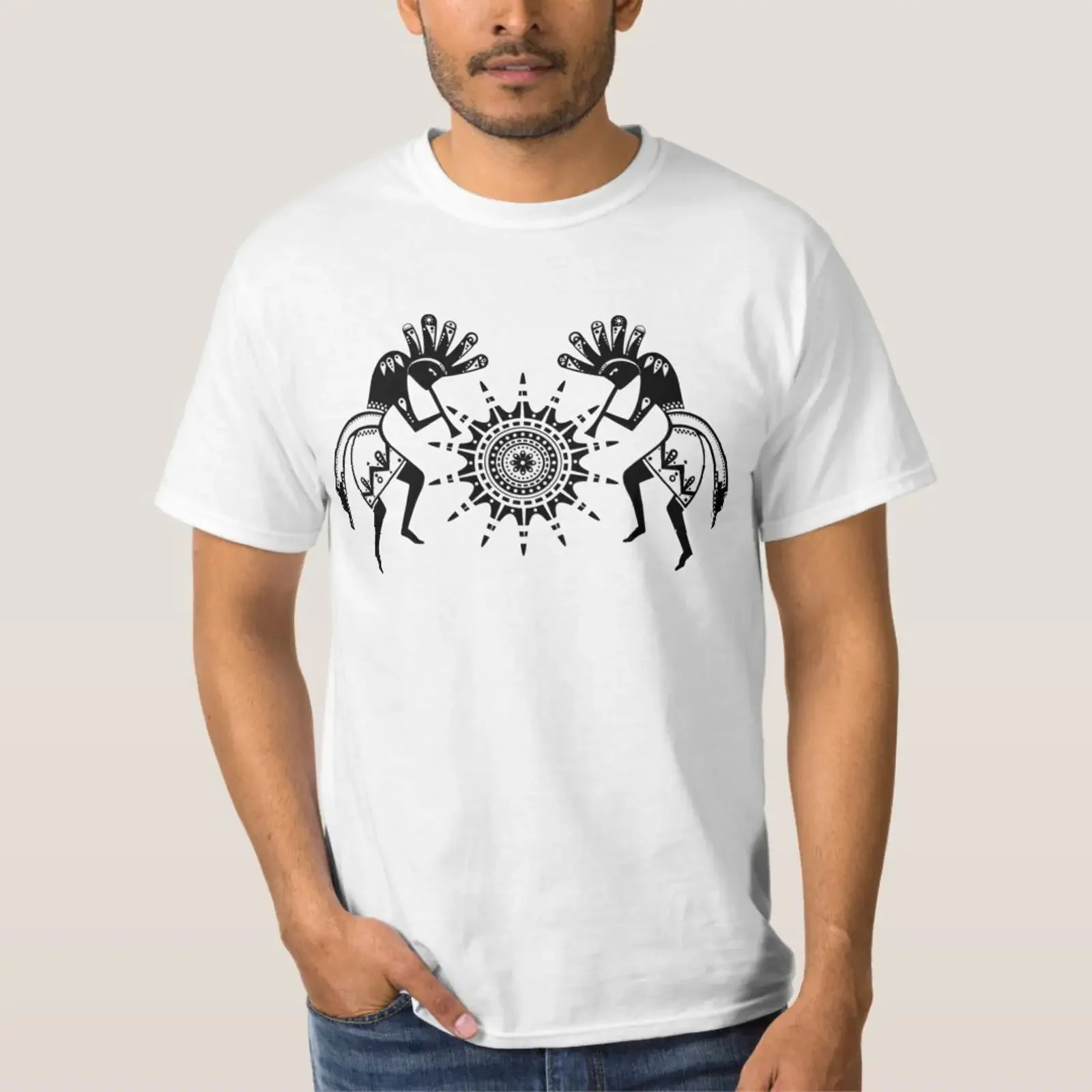Native Americans Culture Sun Dancing Kokopelli 1 T Shirt vintage Washed homme Casual streetwear Breathable designer clothes