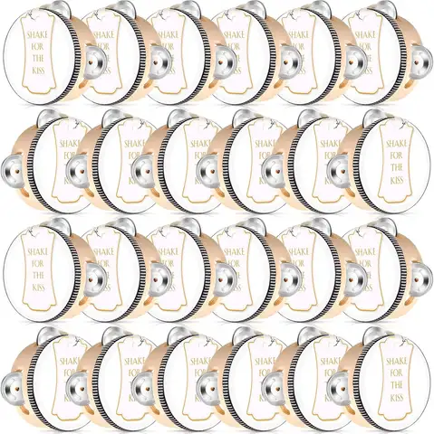 12-48Set Wedding Tambourines for Adults Hand Drums Noise Makers Musical Instruments Tambourine for Church Party Favor 4/6/8Inch