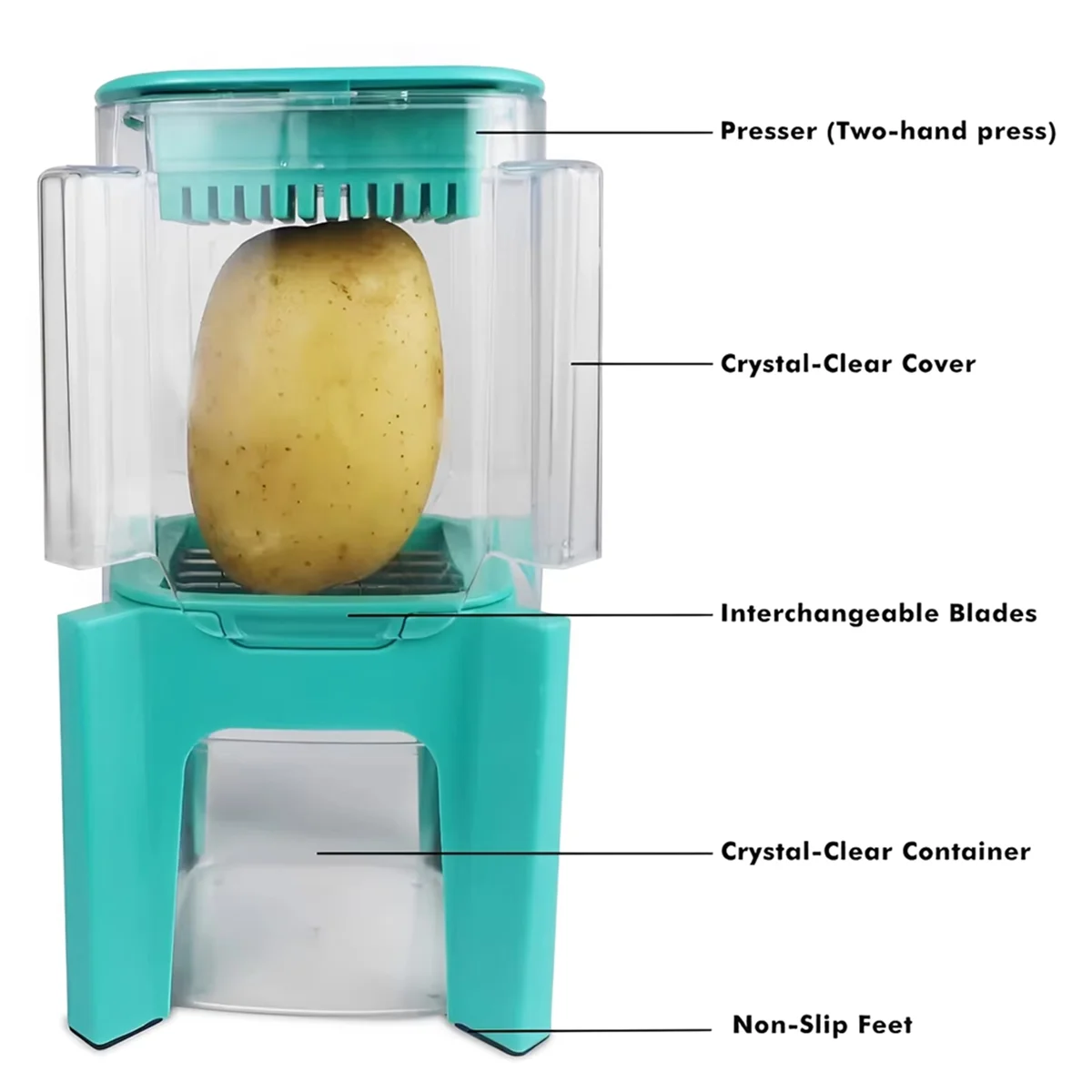 A03R Multifunctional ,French Fries Cutter, Onion Dicer,Vegetable Slicer with Push Plate for Home Kitchen Use