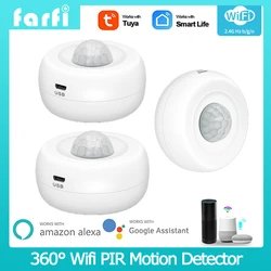 WiFi PIR Smart Motion Sensor Infrared Movement Detector Security Burglar Alarm Sensor Voice Control Work With Alexa Google