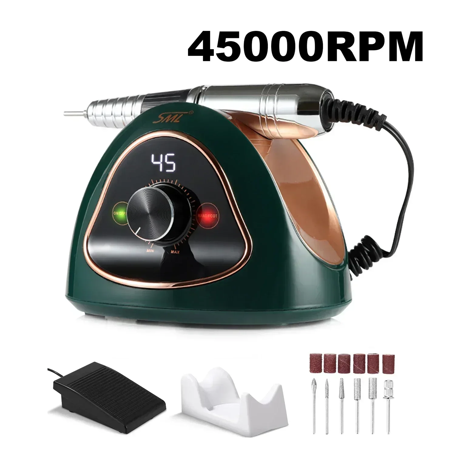 45000RPM Professional Nail Drill Machine Electric With LCD Display For Gel Polish Professional Manicure Tool Set Salon Equipment