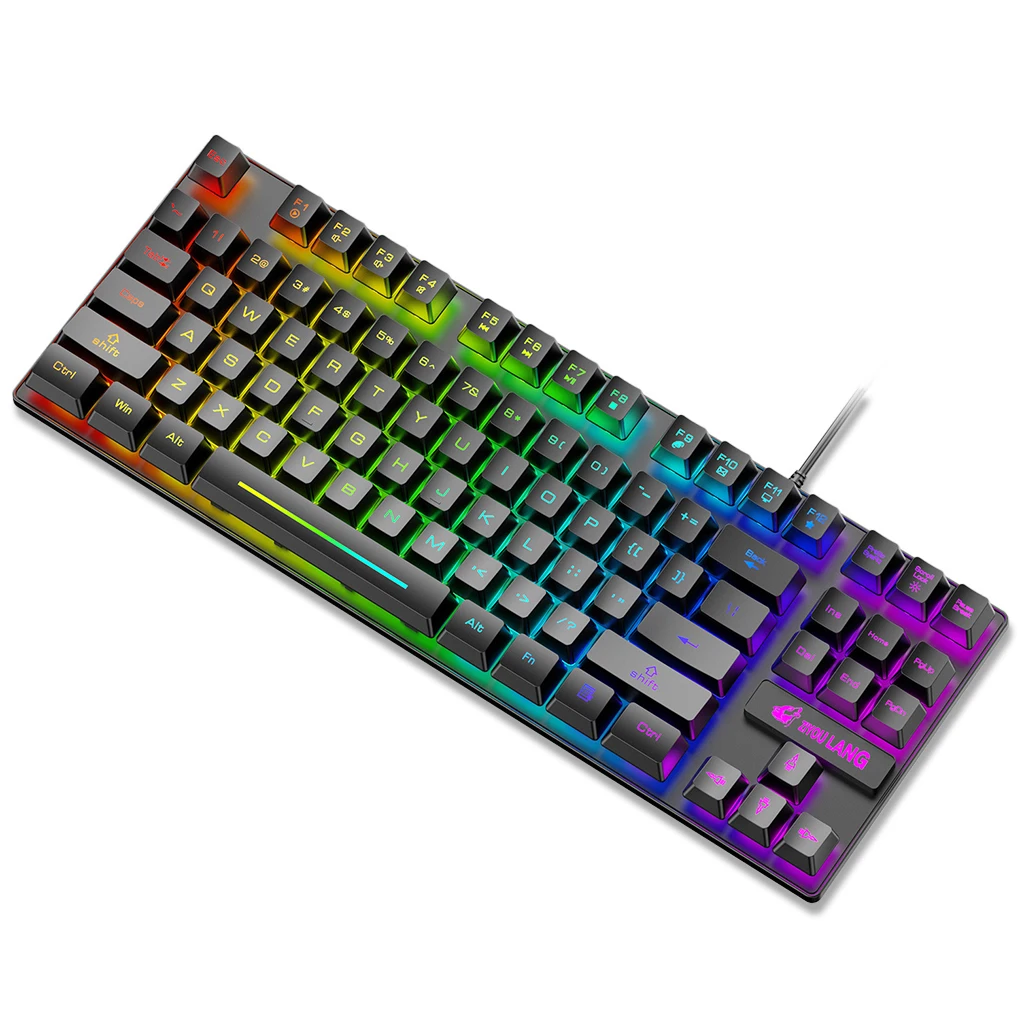 

Wired Backlit Keyboard 87-Key Mechanical Keyboards Supplies Black, RGB
