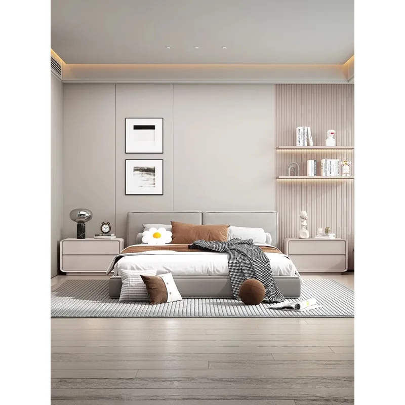 Baked solid table bedroom is simple and modern, with large size of 70 cm wide, luxurious and high-grade bedside lockers.