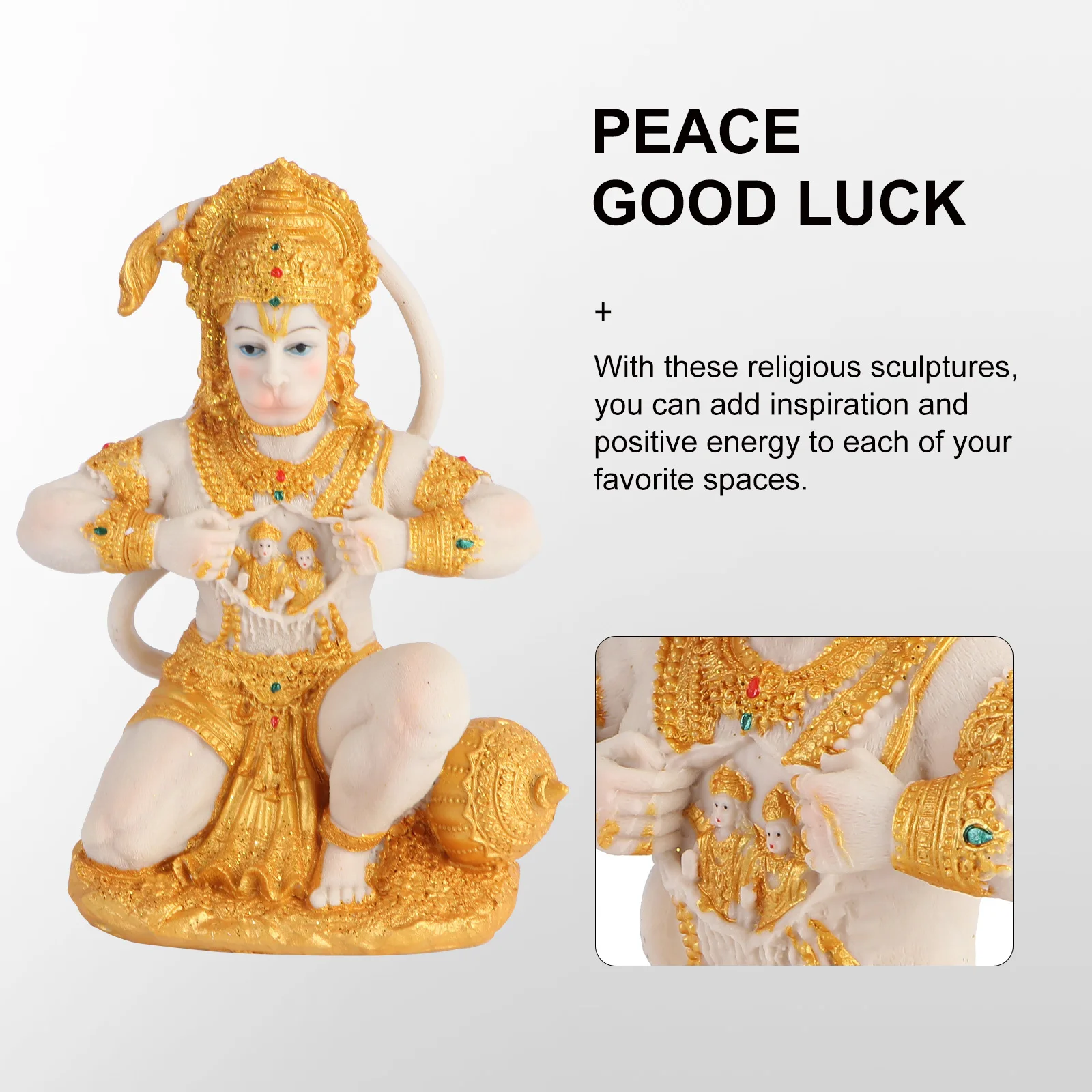 

Southeast Asian Style Hanuman Buddha Figurine 1 pc Resin Statue Home Decoration Sculpture Ornament
