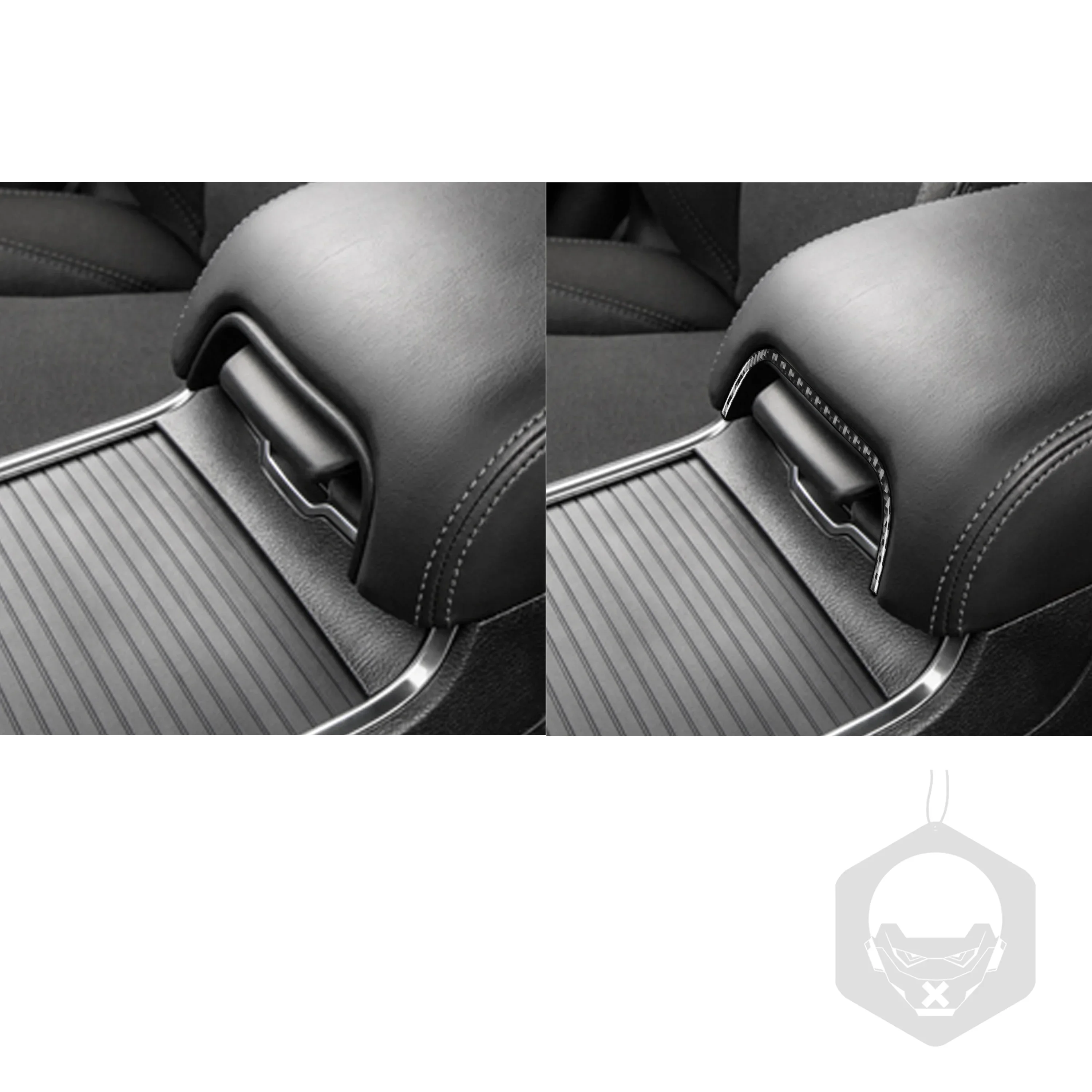 For Dodge Charger 2015-up Real Soft Carbon Fiber Trim Sticker Central Armrest Panel Decorative Cover Interior Accessories