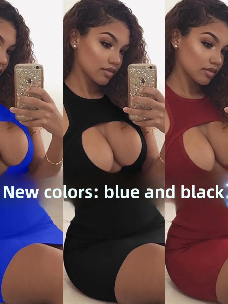 

Ele Color Slim Fit Dr Women's Sexy mid Waist Thiened Svel round Ne Step Skirt Ci Walk Dr