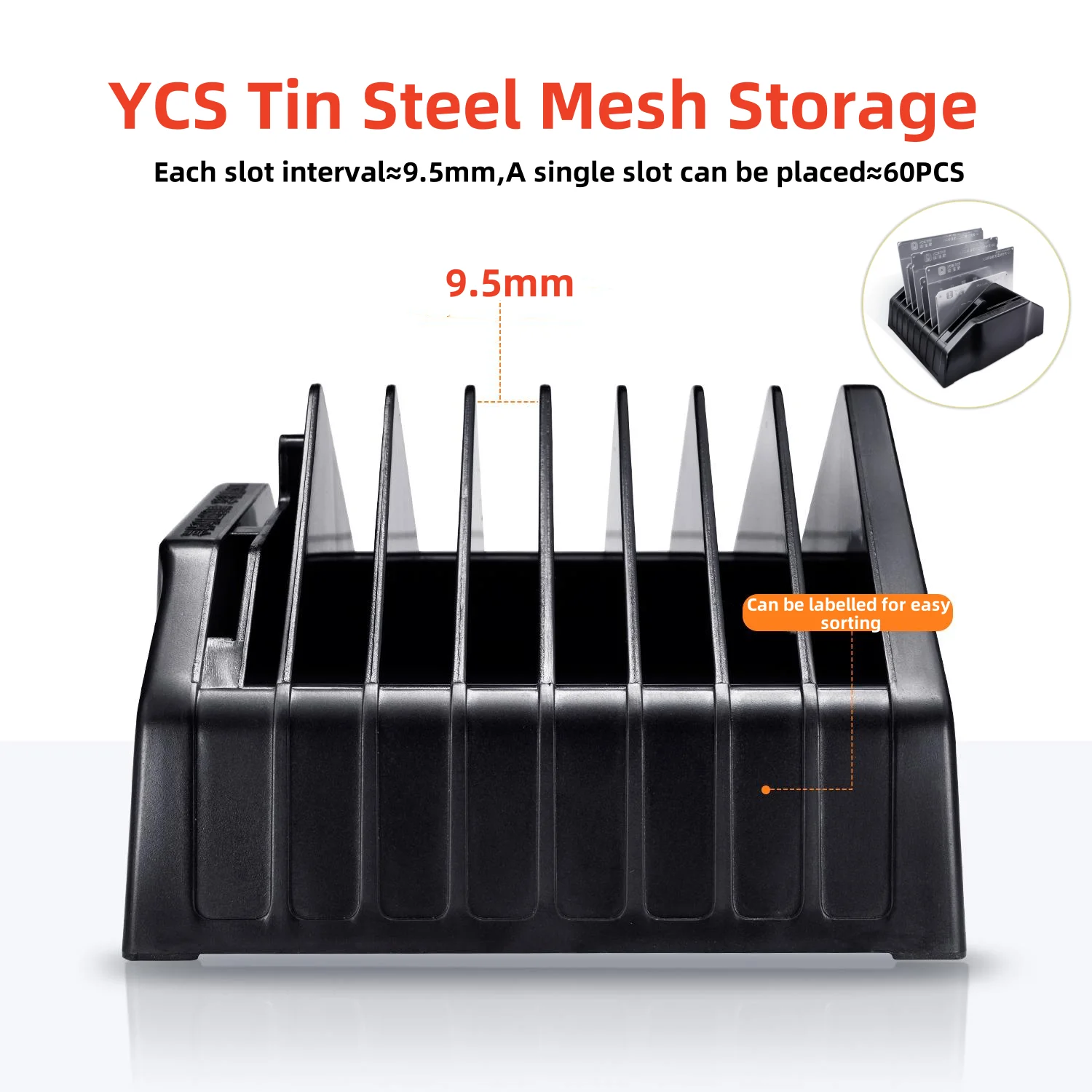 

YCS Посадка Оловянная сетка Ящик для хранения с несколькими слотами для ремонта телефона Трафаретная сетка Стальная сетка Набор инструментов Сортировка Организуйте пластиковый корпус