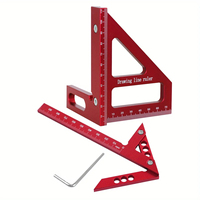 Metric Woodworking Model Center Finder 45/90 Degree Metric Right Angle Line Gauge Aluminum Alloy Square Scriber Carpenter Ruler