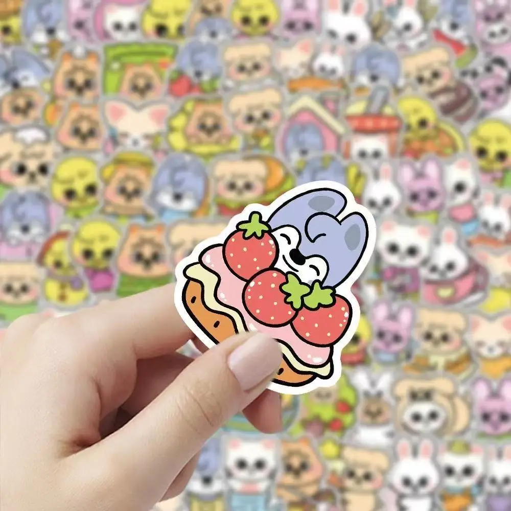 

Новые наклейки Stray Kids K-pop: 100 шт. милых животных SKZOO, водонепроницаемые виниловые стикеры для ноутбуков и бутылок с водой