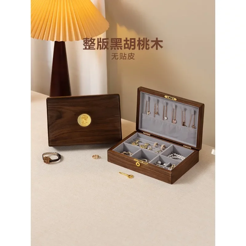 Solid wood jewelry box wedding engagement gift friend gift newcomer souvenir bride wedding jewelry box