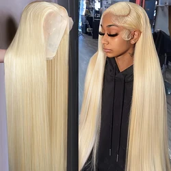 613 hd lace frontal wig 13x6 blonde straight human hair Wigs For Women choice Pre Plucked Glueless cheap on sale clearance