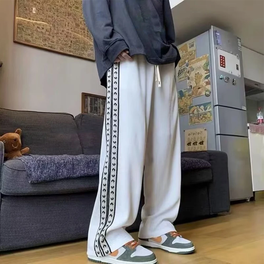 

Men Hop Wide Leg Casual Pant Korean Loose Straight Streetwear Trousers