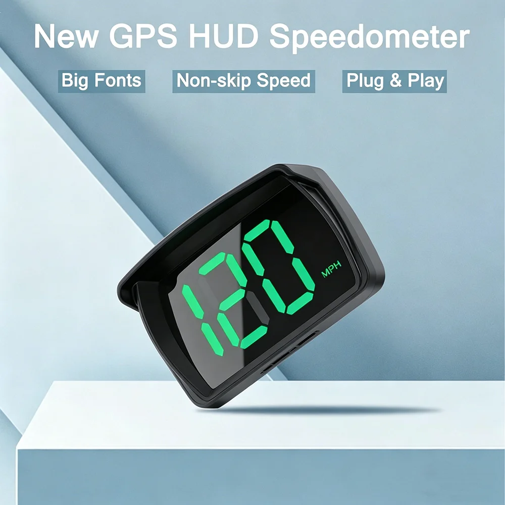 Universal Car GPS Speedometer HUD KM/MPH Head Up Display Big Font Warning Device for All Car Truck Plug and Play