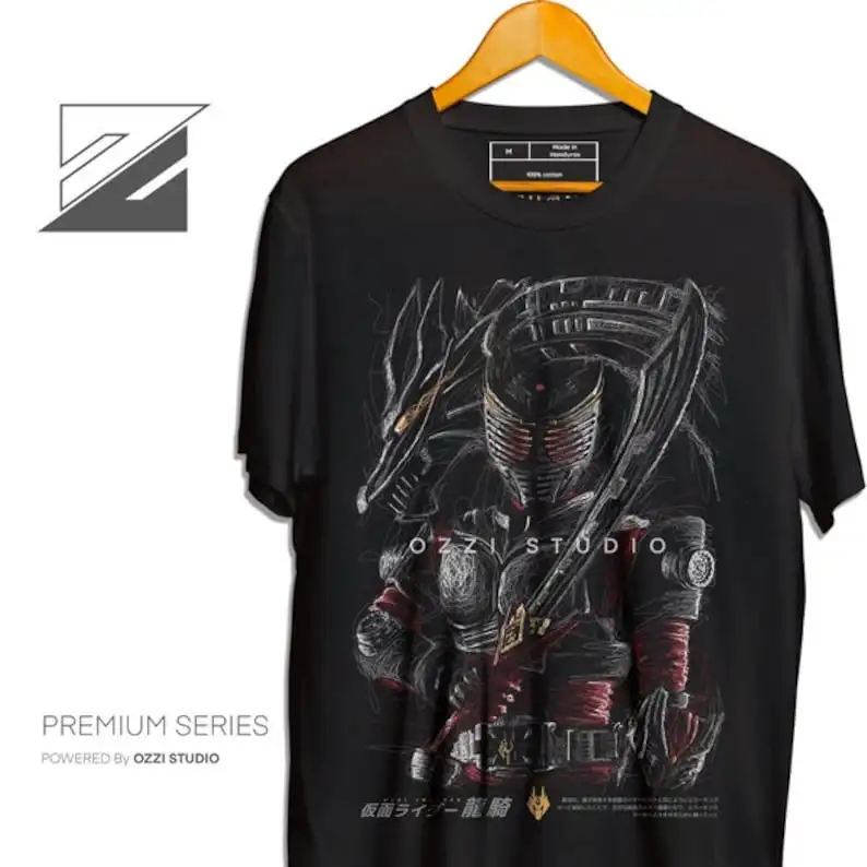 Kamen Rider Ryuki Japanese Anime Men's Short Sleeve Tshirt Graphic Tees